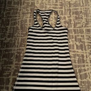 Lululemon black and white striped tank top